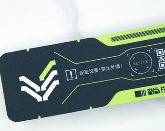 Pegatina de vinilo ciberpunk: Rescate verde neón - Calcomanía de tecnología distópica de juegos de ciencia ficción