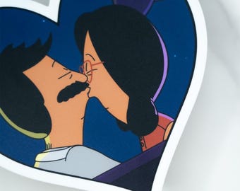 Bob's Burgers Vinyl Sticker | Bob and Linda Heart | 3.8x3.9" | Glossy or Matte | 0183