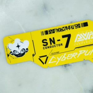 Cyberpunk Vinyl Sticker: Yellow ACR X9 - Sci-Fi Gaming Dystopian Tech Decal