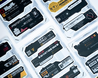 Cyberpunk Vinyl Sticker Pack | 18 Stickers | 5 Sheets | 5x7.25" | Glossy or Matte