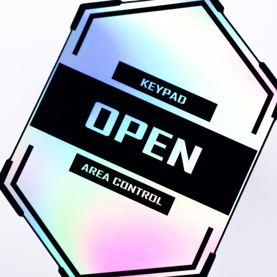 Holographic Cyberpunk Keypad Sticker: Sci-fi Gaming Dystopian Tech ...