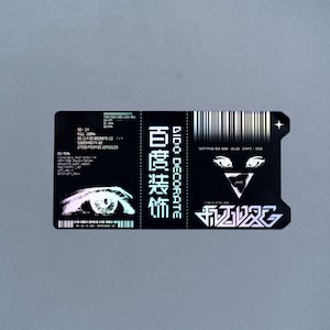 Pegatina de ojo ciberpunk holográfico, calcomanía de ticket cibernético industrial para funda de portátil