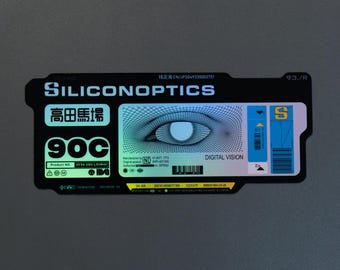 Holo Cyberpunk Sticker, Silicon Optics Digital Vision Tag, Industrial Asset Decal for Laptop