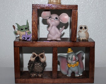 Knick Knack Shelf, Desktop Display, Counter Display, Cube Display Shelf, Small Shadow Box, Desktop Knick Knack Shelf