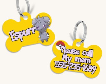 pokemon mew cartoon anime personalized pet id tag, Pokemon dog tag, mew cat tag, custom cartoon pet tag, double sided dog, cat tag
