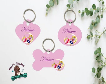 sailor moon anime personalized pet dog or cat id tag