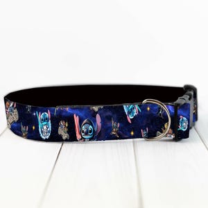 Personalized star wars stitch dog and cat collar and leash set, stitch dog collar, movie cat collar and leash, cartoon cat and dog collar
