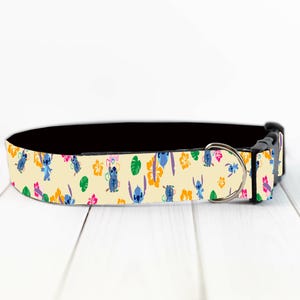 Personalized stitch cartoon dog and cat collar and leash set, stitch dog collar, cartoon cat collar, Stitch collar and leash set, custom dog