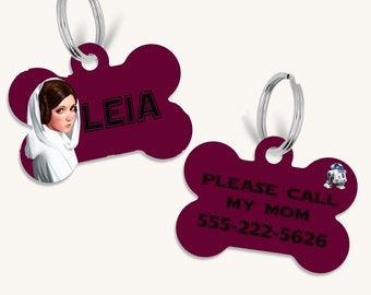 Star War Leia princess space movie personalized pet dog cat id tags
