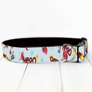 Personalized Todoroki pet collar and leash, anime dog collar, cute cartoon cat collar, my hero collar and leash set, custom cat dog collar