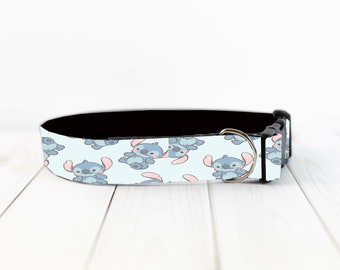 Personalized Stitch Pet Dog Cat Collar and Dog Collar and Leash set