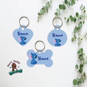 stitch animated cartoon customizable dog and cat pet id tags