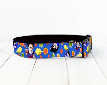 Personalized anime dragon cartoon dog and cat collar and leash set, star ball inspired Japanese pet collar, anime dog collar