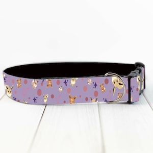 Personalized pokemon dog and cat collar and leash set, Eevee dog collar, anime cat collar and leash, cartoon cat and dog eevee collar