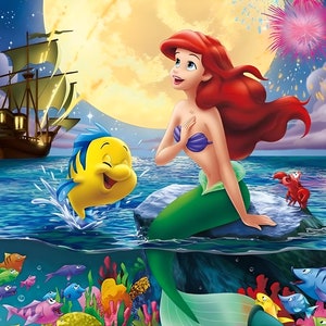 princess mermaid ready to press customizable sublimation tumbler transfer paper