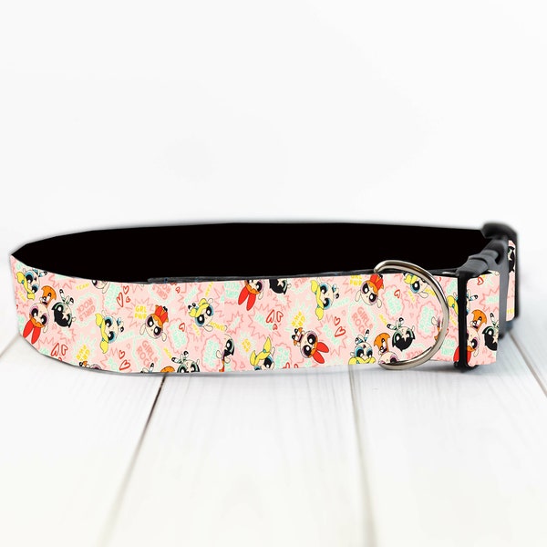Blossom Buttercup Bubbles cartoon power girls personalization pet collar and Collar+Leash