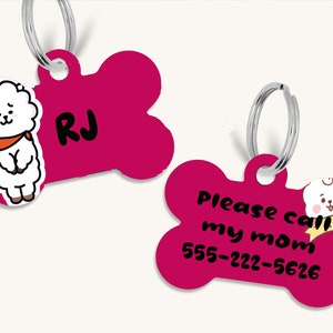 bt21 personalized dog id tag