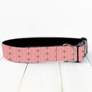 Personalized anime, demon sister, Japanese kimono style inspired pet collar and leash, dog and cat collar and leash set