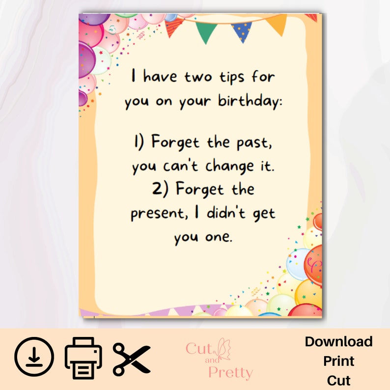 Printable Funny Birthday Card PDF File Birthday Card 5x7 - Etsy