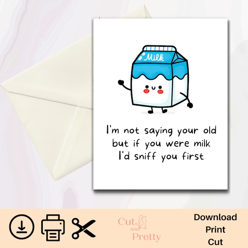 Printable Funny Birthday Card PDF File Birthday Card 5x7 Template Happy ...
