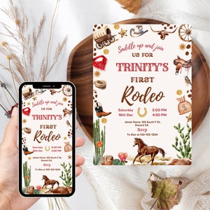 Editable Wild West Birthday Party Invitation Cowgirl  Cowboy Party Nashville Rodeo Birthday Party Any Age Party Printable + digital invite