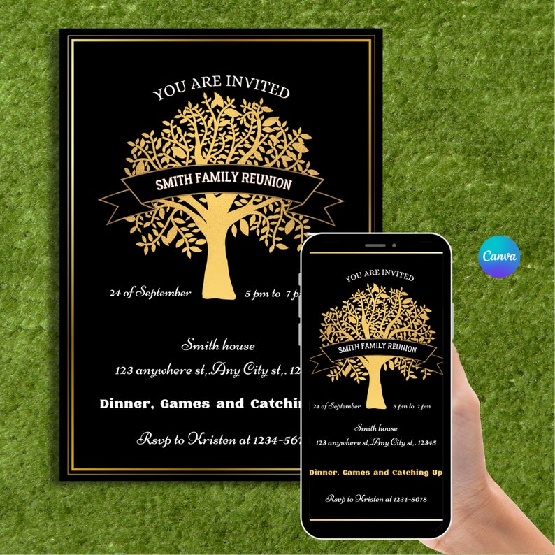 Family Reunion Invitation | Editable Family Reunion Invite Template ...