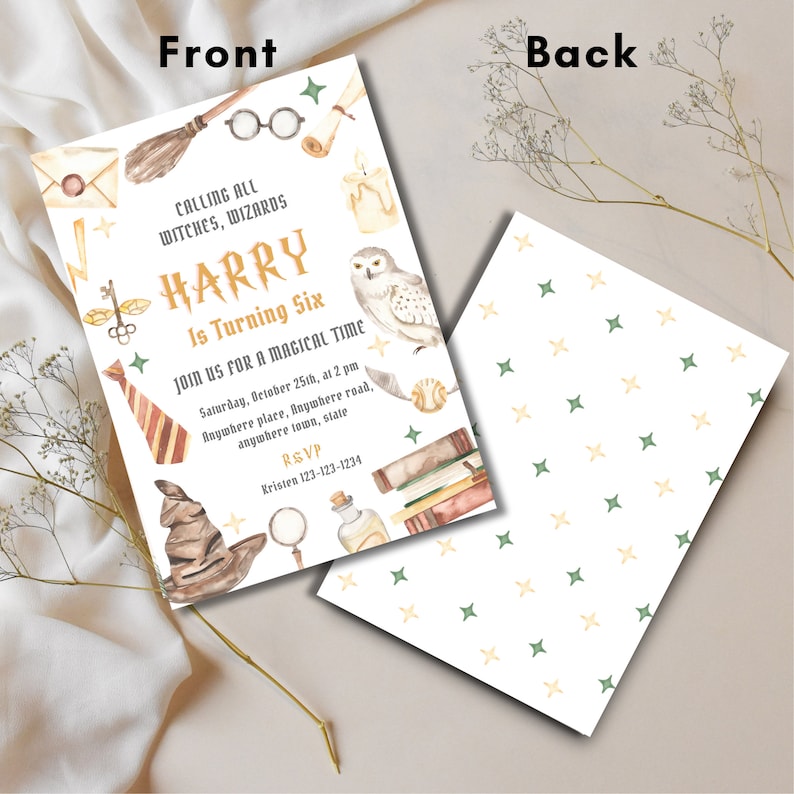 Editable Wizards Invitation, Printable Birthday Party Invitations ...