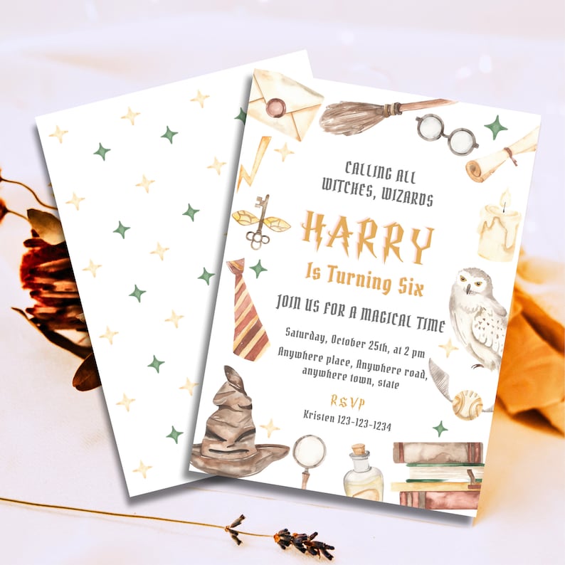 Editable Wizards Invitation, Printable Birthday Party Invitations ...
