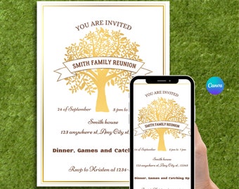 Family Reunion Invitation, Family Reunion Invitation Template, Editable Family Reunion Invite, Family Gathering Invite, thanksgiving invite