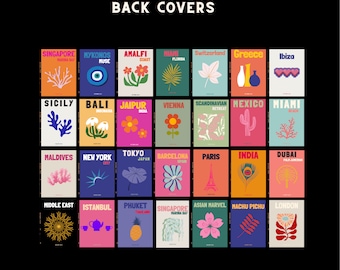 30 Plantilla de libro de fotos de impresión de viajes / Diario de viaje imprimible, Libros decorativos, Mesa de libro de café, Plantilla de libro electrónico Canva