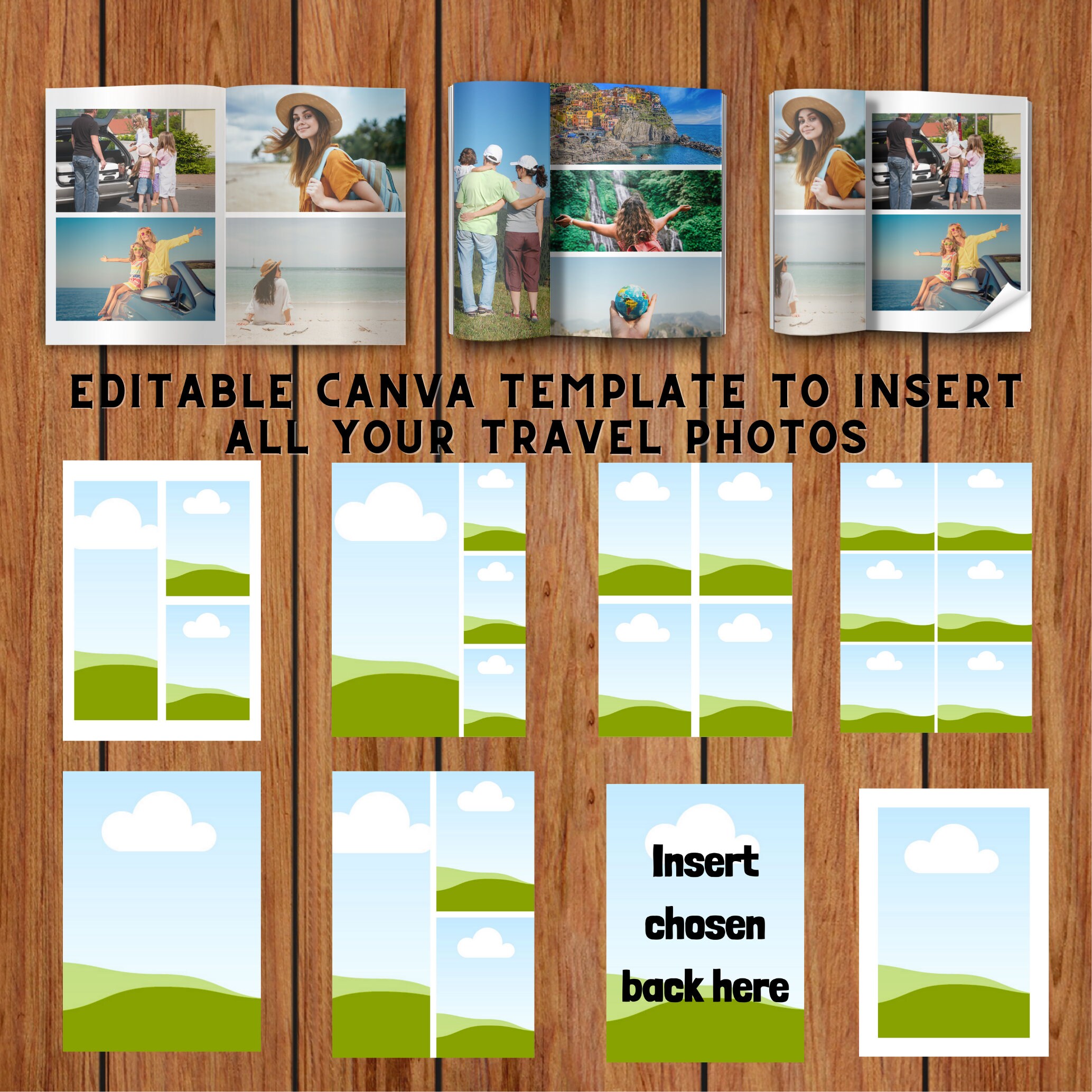 30 travel print photo book template travel journal printable