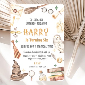 Editable Wizards Invitation, Printable Birthday Party Invitations ...