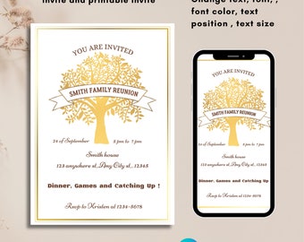 Family Reunion Invitation, Family Reunion Invitation Template, Editable Family Reunion Invite, Family Gathering Invite, thanksgiving invite