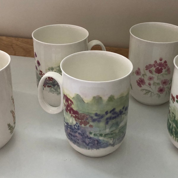 ROSE of ENGLAND Floral Fine Bone China Coffee Tea Cup Mug - Exclusively designed by Carol Wynne Morris, Set of 6, Gift for her