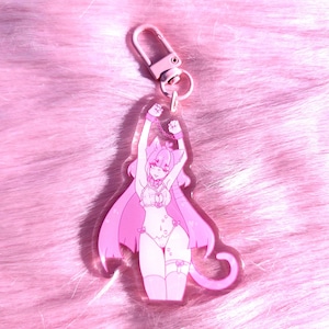 Chained Bad Kitty Girl Keychain