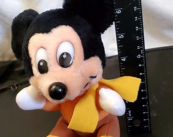 Peluche vintage de Mickey Mouse de Disney: Cuento de Navidad - Muñeco defectuoso de Mickey Mouse