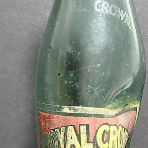 Vintage Royal Crown Cola Mis-shapen Glass Bottle - Unique Collectible
