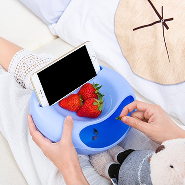 Versatile Snack Storage Box with Phone Holder - Double Layer and Detachable Design