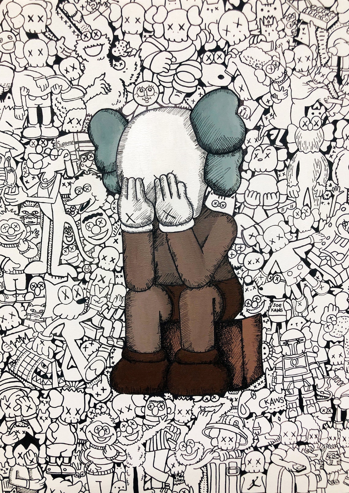 Kaws in Doodle World Etsy