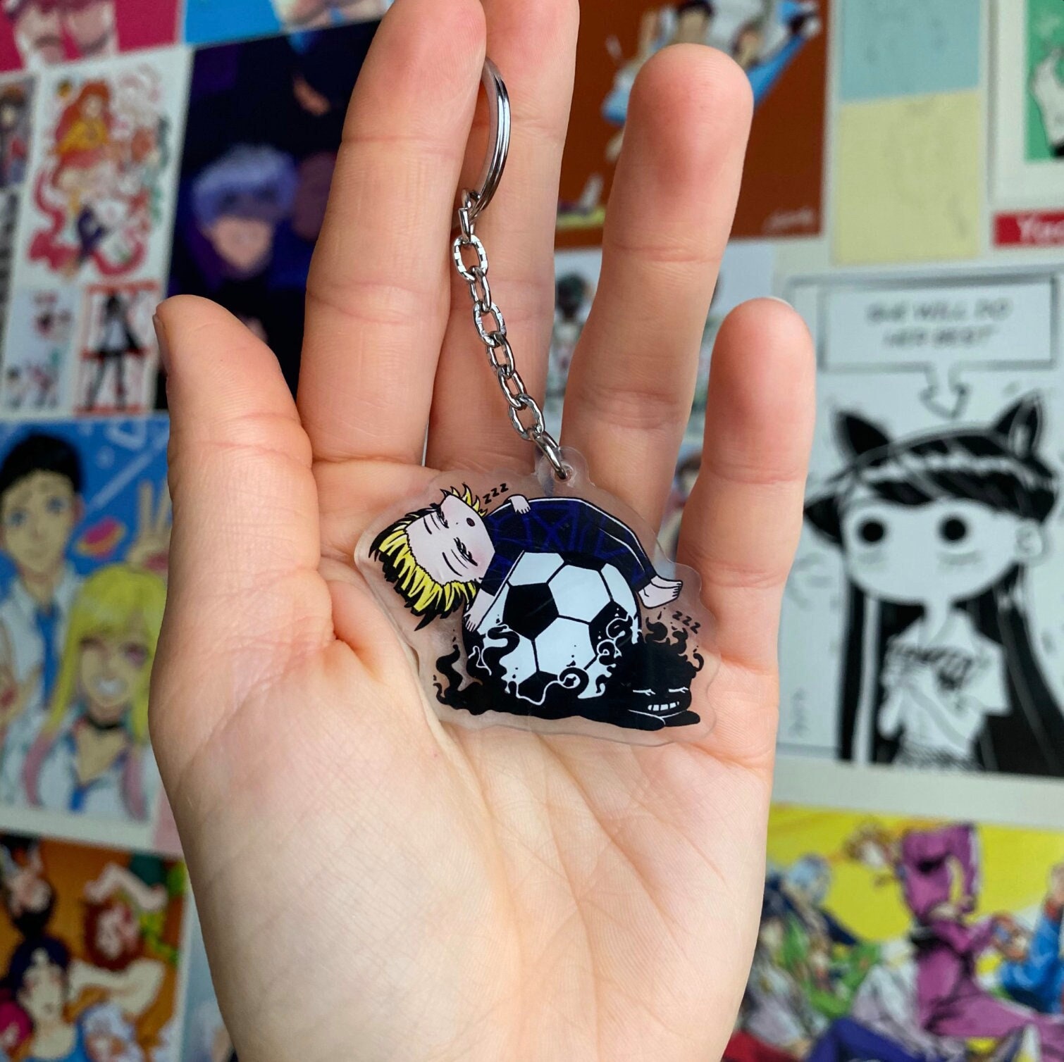 10CM Anime Blue Lock Keychain Bachira Meguru Mikage Reo Mini