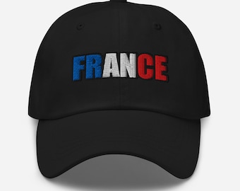 France Flag Dad Hat | Embroidered Baseball Cap | French Souvenir Gift