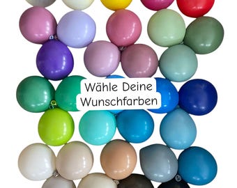 Luftballons in Deinen Wunschfarben 30 cm Durchmesser -  Dekoballons - Ballons Naturlatex  für Luft oder Ballongas Helium