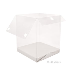 21990 - Geschenkbox Verpackungsbox Box transparent durchsichtig - für Geld Gutschein etc.  - 25x25x30 cm