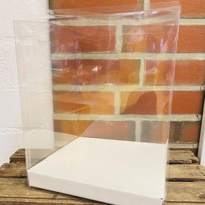 25x25x30 cm Geschenkbox Verpackungsbox Box  transparent durchsichtig - für Geld Gutschein kleine Geschenke etc.-  Ballonbox Personalisierbar