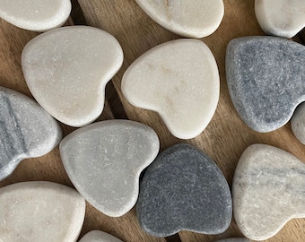 Herzsteine Steinherzen Natursteine Herzform 4x4cm, zum Bemalen - Deko blanko Steine - Bastelsteine - Herzen aus Stein