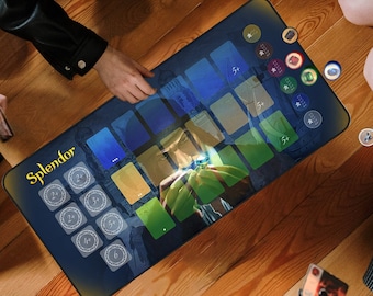 Splendor Playmat for 6 players | Neoprene game mat | Boardgame upgrade and accessory | Unofficial fan art