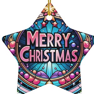 Merry Christmas Ceramic Ornament | Holiday Decor, Unique Gift, Tree Decoration, Festive Souvenir, Customizable Ornament