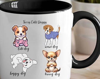Cute Dog Coffee Mug - Dog Lovers Coffee Cups,  Gift For Pet Owners, Gift for Dog Moms,  Birthday Present & Home Decor