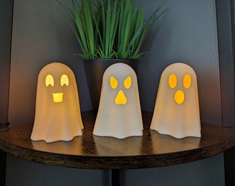 Adorable 3D Printed Halloween Ghost Decoration with LED Tea Light