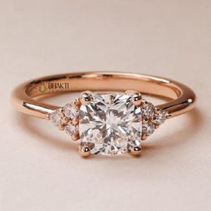 1.5 CT Cushion Cut Moissanite, Engagement Silver Ring, Forever One Solitaire Ring, Unique Wedding Ring, Proposal Gifts For Her, Ring For Her